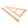 2pcs Wooden Teaching Set Square 50cm Double Scale Measuring Ruler