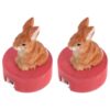 2pcs Wood Rabbit Pencil Sharpener for Students, Manual