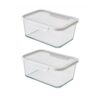 2 Piece 14 Cup Glass Food Storage Containers with Tritan Lids, Stackable