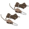 2 Piece Tent Rope Pulley Kit — Adjustable Wind Cord with Reflective Line, 4 Meter Polyester Camping Canopy Rope for Quick Setup (Khaki)