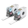 2PK Pre‑Cut Self‑Adhesive Black on White Label Tapes， Compatible with A30 P15 Maker(12mmX4m White)