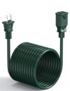 2 Prong Extension Power Cord, 18ft Outdoor Extension Power Cord Short Polarized to Non Polarized Extension Cord Cable NEMA 1-15P to 1-15R for Christmas Lights (Green)