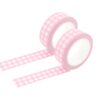 2 Rolls 0.6 Inch x 10.9 Yard Plaid Washi Tape Gingham Checkered Tape Pink