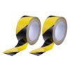 2 Rolls Black Yellow Caution Striped Border Tape 2 Self-Adhesive