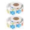 2 Rolls Glittery Dog Paw Print Stickers for Crafts, Self Adhesive