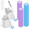 2Set Disposable Toilet Brush Set with 60PCS Replacement Heads, Grey