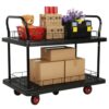 2 Tier Rolling Utility Cart 880lbs Large Heavy Duty Wheels