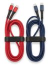 2 USB-C to USB C Cables Pack,RED & Blue 7 feet