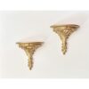 2 Vintage Ornate Gold Leaf Floating Shelves,8.5" W X 8.25" H X 4" D
