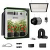 2x4 Complete Grow Tent Kit with LED Grow Light and Fan Filter, 48"x24"x60" 1680D Mylar Indoor Grow Tent System with AG1000 100W Full Spectrum Light, 6 Inch 2-in-1 Carbon Filter Fan, Black Ducting