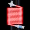 3-in-1 Car Light Up Flowing iPhone Charger Cable,6FT LED Multi Lightning/Type C/Micro USB Car RGB Glowing Connector Cord for Apple iPhone 15/14/13/12/11 Pro Max/XR/XS/SE,iPad/Android/Samsung-Red