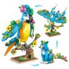 3-in-1 Flower Animal Building Block Set, Build a Parrot, Cat or Butterfly