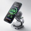 3-in-1 Foldable Qi2.2 25W Magnetic Wireless Charger Stand for iPhone Grey