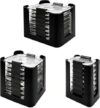 3-Piece Food Container Lid Organizer, Hold Up to 24 Lids, Black No Assembly