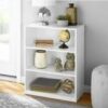 3-Shelf White Bookcase, Adjustable Shelves for Study & Office