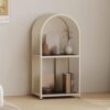 3-Tier Arched Metal Bookshelf, Iron Display Rack for Books, Plants and Decor(Size:2 Tier,Color:White)