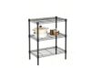 3-Tier Black Wire Shelving Unit Steel Frame Adjustable Feet Open Grid