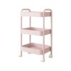 3-Tier Metal Rolling Storage Cart with Lockable Casters
