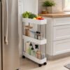 3-Tier Mobile Utility Cart for Kitchen Bathroom Laundry Narrow Spaces