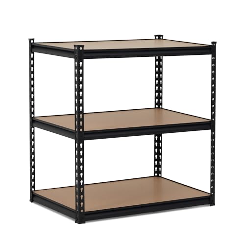 3-Tier Storage Shelving Unit, 36" W x 18" D x 36" H, Carbon Steel Utility Shelves, 1500 lbs Load Capacity, Adjustable Metal Freestanding Garage Shelf for Pantry, Basement, Warehouse, Heavy Duty