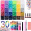 30000pcs 30 Colors 3mm Jelly Rhinestones Bedazzling Kit with Glue