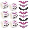 3000 PCS Halloween Bat Stickers, Waterproof Laser Sparkly Self-Adhesive Decals, 3 Designs Roll Stickers for Cards, Invitations, Envelopes, Gift Wrapping, Crafts (Colorful)