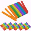 300 Pcs Colored Popsicle Sticks for Craft, 4.5 Inch Natural Birch Wood Craft Sticks, 6 Rainbow Colors Wooden Ice Cream Sticks for DIY Art, Classroom STEM Projects and Homemade Popsicles