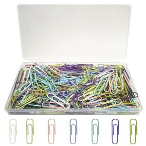 300 Pcs Paper Clips Medium Size PaperClips Assorted Colored for Clips Office Supplies Paperwork Office School and Personal Use
