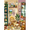 300 Pieces Jigsaw Puzzle for Adults, Comfortable Reading Nook Puzzle, Quiet Warm Literary Indoor Scene with Soft Atmosphere, Back Letter Markings for Leisure and Decor