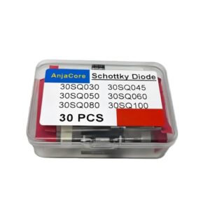 30A Schottky Diode Sample Pack, 30SQ030 30SQ045 30SQ050 30SQ060 30SQ080 30SQ100, 30A 30V 45V 50V 60V 80V 100V 6 Types 5pcs Each, Total 30pcs, for Solar, Power Supply, Repair