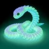 30 Inch 3D Printed Snake Fidget Toy Movable Articulated Snake Glow(Rainbow)