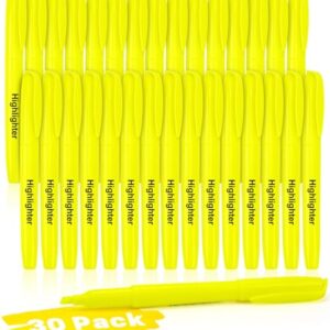 30 Pack Yellow Highlighters Bulk Chisel Tip Dry-Quickly Highlighter Markers