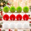30pcs,3.15" Christmas Fluff Ball Ornaments,Soft Faux Fluff Ball Ornaments,Suitable for Parties and Fireplace Wall Decorations(10 of Each of the Three Colors)