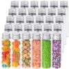 30pcs 50ml Plastic Test Tubes with Screw Caps 28x108mm Clear Candy Tubes