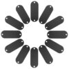 30pcs Aluminum Alloy Blank Oval Name Plaque Black Double Hole Tag