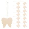 30pcs Angel Wing Wood Cutouts with Holes and Ropes for DIY Crafts