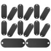 30pcs Black Aluminum Alloy Oval Blank Name Plate with Dual Holes