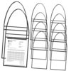 30 Pcs Black Hanging Ticket Holder with Multiple Pockets, Pet PVC