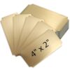 30 Pcs Metal Name Plates, 4 x 2 in Brushed Gold Stainless Steel Tags with Notched Corner, Blank DIY Label Plates with Adhesive Backing for Engraving, Stamping, Sublimation Projects