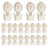 30pcs Paintable Wooden Flower Cutouts for DIY Craft Decorations