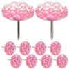 30pcs Pink Rhinestone Thumb Tacks for Cork Boards and Documents