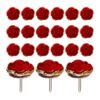 30pcs Rose-Shaped Red Thumb Tacks Resin Metal Push Pins for Boards