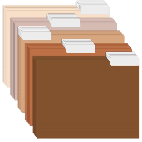 30 Pcs Terracotta File Folders Manila Gradient Terracotta File Pockets with 1/3 Cut Top Tabs Letter Size Decorative Files Pockets Bulk for Documents Office School Business Home Supplies 9.6x11.6 Inch