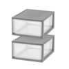 30 Qt Large Plastic Drawers, Under Bed Storage Bins, Stackable, Modular, 2Pk