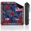 31.5" x 31.5" Mahjong Mat for Table with Carrying Bag American Flag Red Non-Slip Noise-Reducing Game Mat for Mahjong Poker Dominoes Board Games