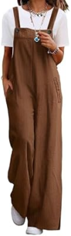 YESNO Women Corduroy Wide Leg Overalls Pc2