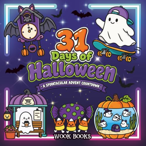 31 Days of Halloween: A Spooktacular Advent Countdown: 31 Bold & Easy Halloween Coloring Pages with Cute, Spooky & Cozy Hand-Drawn Designs for Adults and Teens (Bold & Easy Coloring Books)
