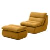 32" Bean Bag Chair with Ottoman, Big Chaise Lounge Chairs for Adults, Tufted Upholstered Lazy Sofa for Living Room, Bedroom