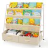 32" Kids Bookshelf and Toy Storage Organizer, Montessori Toddler Bookshelf