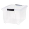 32 Qt. Plastic Storage Bin with Lid, Stackable Storage Containers, Tote